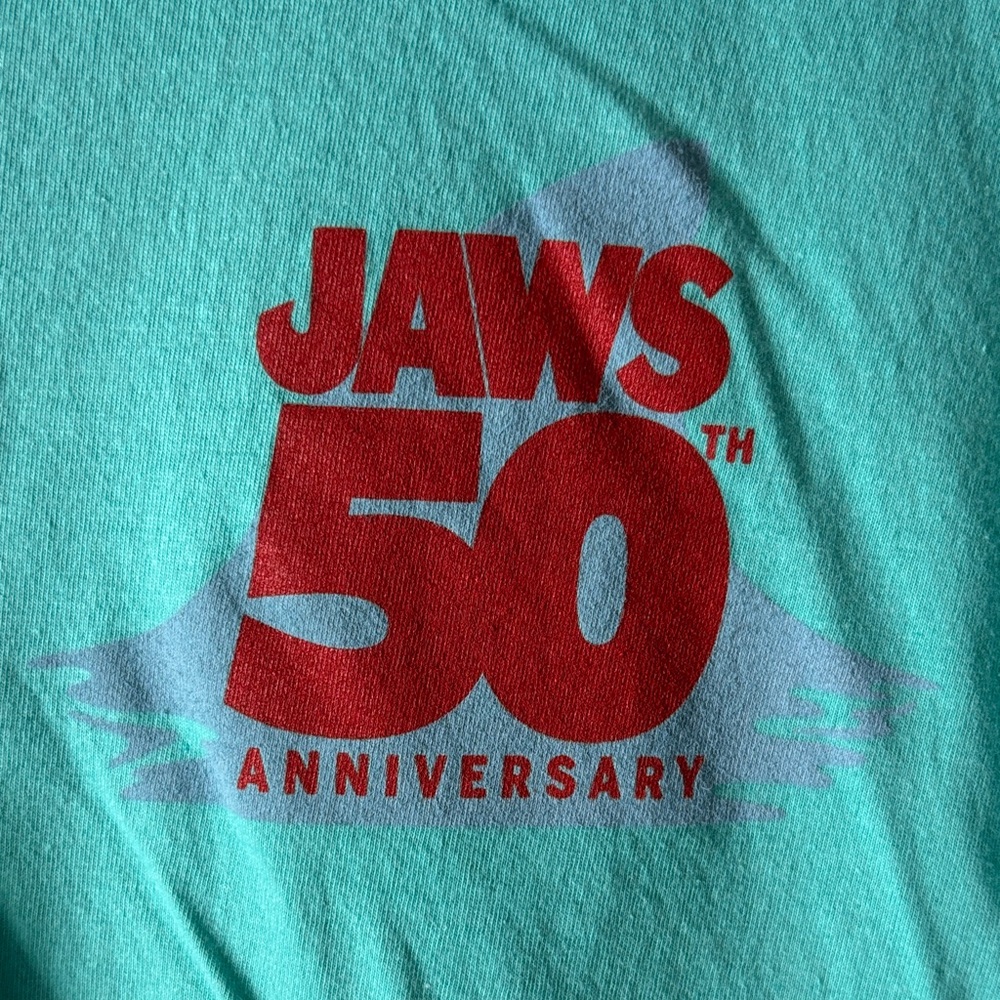 Jaws 50th Anniversary Teal T-Shirt - Picture 2 of 7